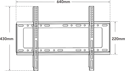 Mbajtëse universale muri për TV Fixed Mount, 30-70", VESA 600x400, e zezë