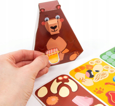 Set kreativ figurina 3D Zoo Kidea ZEST KREAT, me ngjitëse, format 180x260 mm