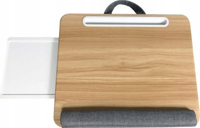 Tavolinë portabël për laptop Techly ICA TBL 102, deri 17", me jastëkë të butë, ngjyrë bambuje