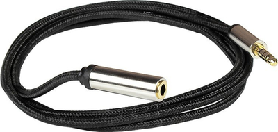 Kabllo zgjatuese audio Gembird PYTHON GC-M0237, 3.5mm 4 pole, tekstil, 1m, e zezë