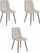 Set karrigesh ngrënieje KARA, 3 copë, kadife, këmbë metalike të zeza, beige