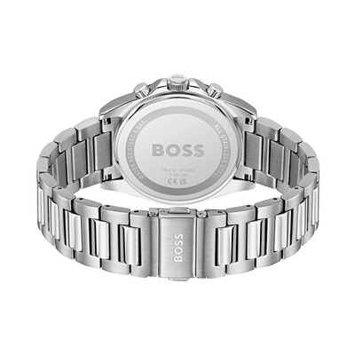 Ora dore Boss Teal Strike Chronograph, 41mm, çelik inoks, argjendtë