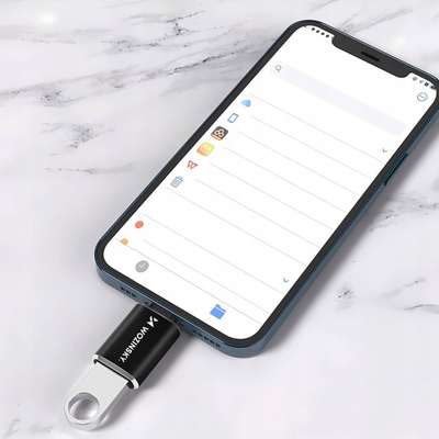 Адаптер OTG Wozinsky WALA-01, Лајтнинг во USB A, црн