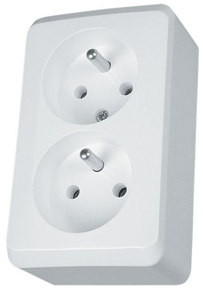 Prizë e dyfishtë Schneider Electric w/u 16A IP20 e bardhë GWN-230P - WDE001043 