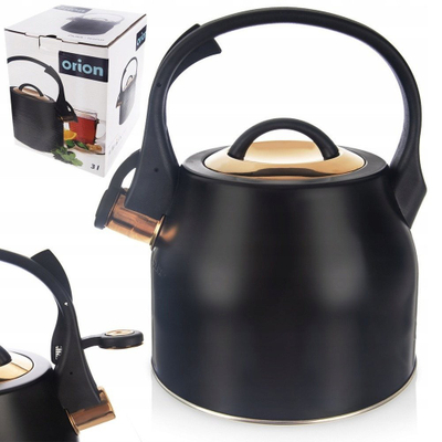 Çajnik Orion Teapot, 3L, me bilbil, çelik inox, rose gold