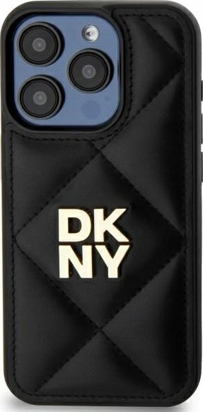 Kapak telefoni DKNY DKHCP15LPQDSLK për iPhone 15 Pro 6.1", quilted, i zi