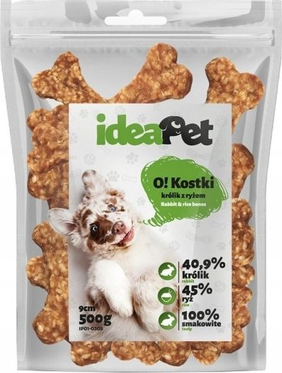 Shpërblim për qen IdeaPet Rabbit Cubes me oriz, kube 9 cm, 500g