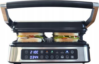 Grill elektrik kontakt LUND, 2000W, pllaka jo-ngjitëse, inox
