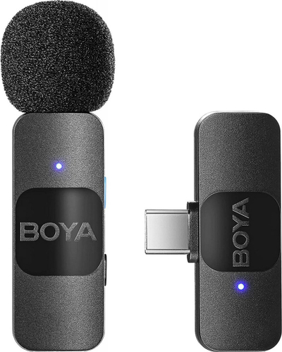 Mikrofon wireless lavalier BOYA BY-V3, me anulim zhurme, me bateri të rikarikueshme, i zi
