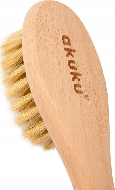 Furçë flokësh për bebe Akuku Natural, dru ahu, qime natyrale