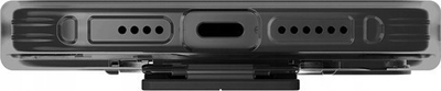 Mbështjellës telefoni UNIQ Heldro Mount+ për iPhone 15 Pro Max, me këmbë mbajtëse, gri e tejdukshme