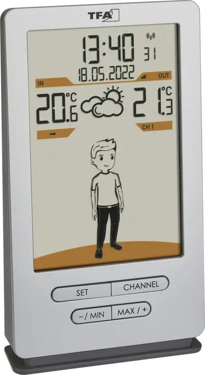 Stacion moti TFA Dostmann Weather Jack 35.1166.54, wireless, temperaturë brenda dhe jashtë