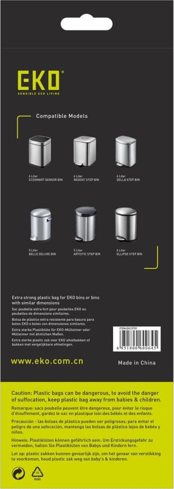 Кеси за ѓубре ЕКО Type A, 6L, 30 парчиња, бели