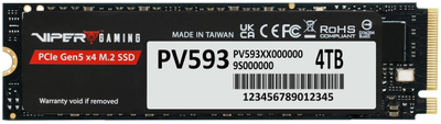 SSD Patriot Viper PV593, 4TB, M.2 2280 PCIe Gen5 x4, црн