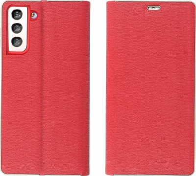 Kaburë telefoni Luna Book për Xiaomi Redmi 12C, me magnet, bëhet mbajtëse, e kuqe