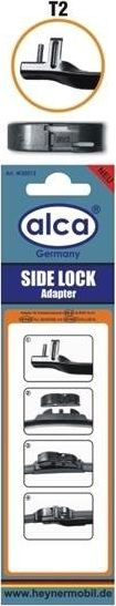 Адаптер за бришач на стакло Alca T2 Side Lock, сет 2 парчиња, црн