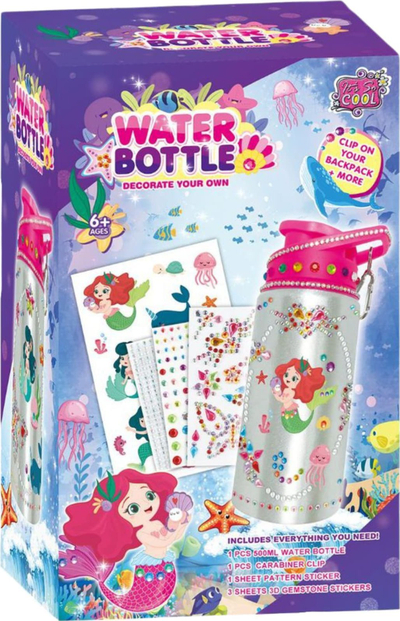 Set kreativ për shishe uji Creative, 500 ml, zbukurim me gurë “diamant”, me sirenë