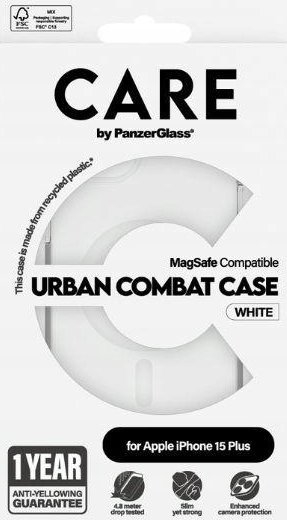Kllëf telefoni Urban Combat MagSafe për iPhone 15 Plus, rezistent ndaj goditjeve, transparent