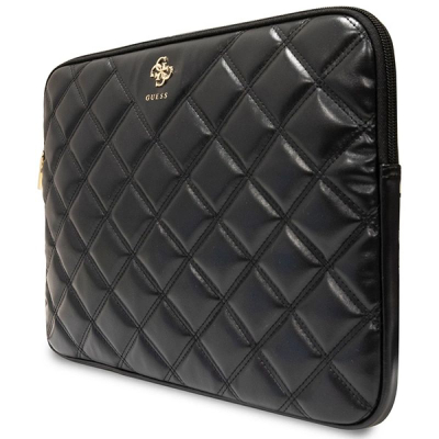 Futrollë notebook Guess PU Quilted Sleeve, 13/14", material PU, e zezë