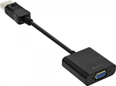 Kabllo adapter DisplayPort në VGA InLine Basic, 0.15m, e zezë