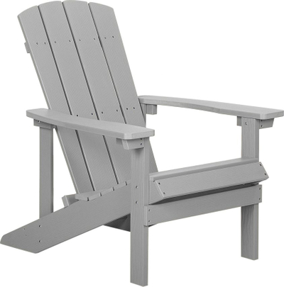 Karrige kopshti Beliani ADIRONDACK, plastic wood, rezistente ndaj motit, gri e çelët