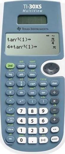 Kalkulator shkolle Texas Instruments TI 30XS MultiView, ekran me 4 rreshta, solar edhe me bateri, blu