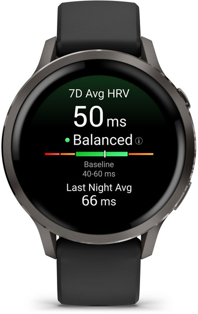 Ora inteligjente Garmin Venu 4, GPS, çelik inox, e zezë