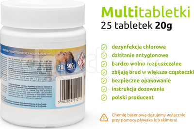 Tableta multifunksionale për pishinë Intex, 25 x 20g, 0.5kg