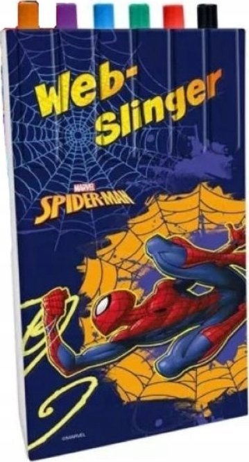 Set stilolapsash Spider Man Scene 6 Pen, për fëmijë, shumëngjyrësh