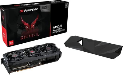 Kartë grafike PowerColor Radeon RX 9070 XT Red Devil, 16GB GDDR6, OC, e zezë