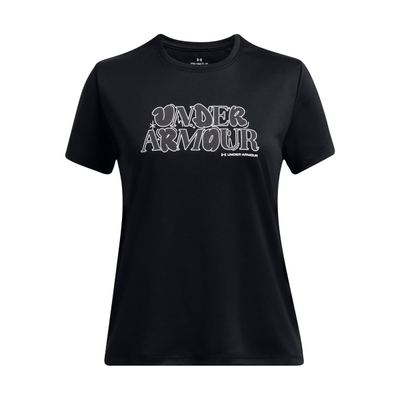 Спортска блуза за девојчиња Under Armour Tech Wordmark, материјал UA Tech, брзо сушење, црна