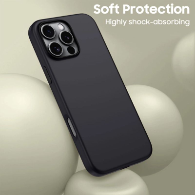 Kllëf telefoni Tech-Protect Silicone MagSafe për iPhone 16 Pro, silikon mat, i zi
