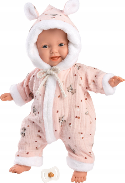Kukull Llorens Mini Baby, 31 cm, për fëmijë, rozë