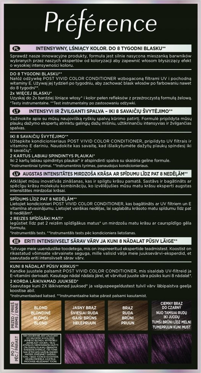 Ngjyrë flokësh L’Oreal Paris Preference Vivids 3.161 Magnetic Plum, e përhershme, kumbull e errët