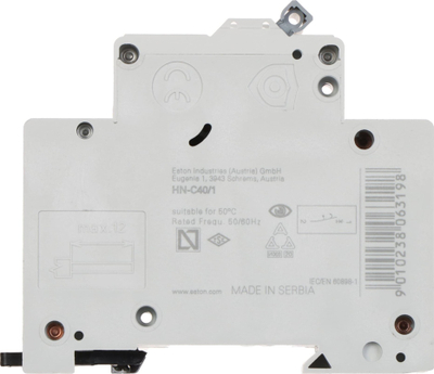 Ndërprerës termomagnetik Eaton HN-C40/1, 40A, tip C, njëfazësh