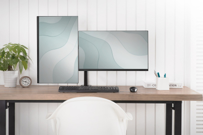 Држач за маса за монитори Digitus DA-90400, за 2 монитори 15"-32", ергономско прилагодување, црна