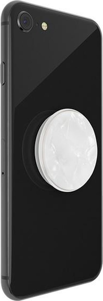 Mbajtëse telefoni PopSockets PopGrip, me ngjitës, Acetate Pearl White, e bardhë perlë