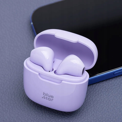 Безжични слушалки Blue Star FI7, Bluetooth 5.3, TWS, виолетови