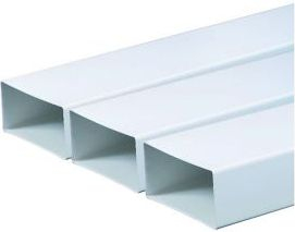 Kanal ajrimi i sheshtë Awenta 55x110 mm, gjatësi 100 cm, PVC, i bardhë