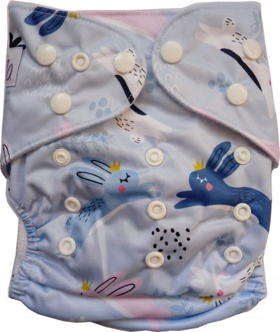 Pelena e ripërdorshme Simed Bunnies me xhep, material PUL, shumëngjyrëshe