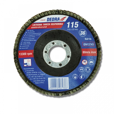 Disk smerilues Dedra F20036, 115x22mm