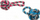 Lodër për qen Duvo+ Rope Ball, top me litar 9cm, me dorezë, shumëngjyrëshe