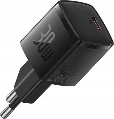 Полнач за мрежа Baseus GaN, 30W, USB C PD3.0 QC3.0 PPS, бел