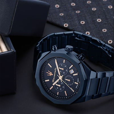 Ore Relic Stile Chronograph R8873642008, kuarc, 100m, e zezë