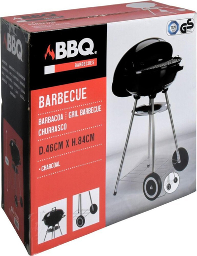 Skarë me qymyr Grill King BBQ On Wheels, diametër 46 cm, me rrota, e zezë