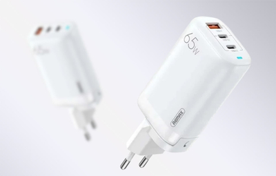 Karikues muri Remax RP-U55, 65W GaN, 2x USB-C USB-A, i bardhë