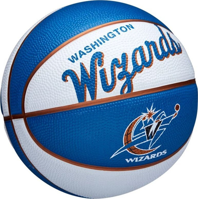 Top basketbolli Wilson Team Retro Washington Wizards Mini Ball WTB3200XBWAS, madhësia 3, gomë, bardh e blu