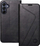 Këllëf libri Forcell F Protect për Samsung Galaxy A15, RFID Blocker, me magnet, i zi