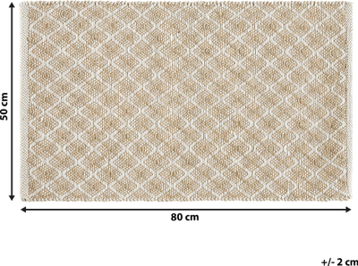 Tapet Beliani AKBEZ, 50x80 cm, juta, bezhë e çelët krem