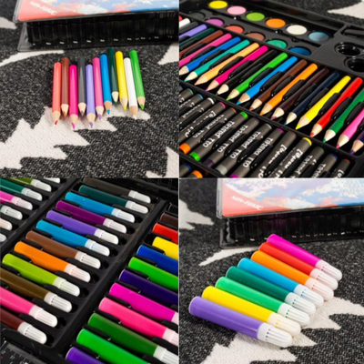 Set arti Maped Artist Studio, 308 copë, lapsa, markerë, pastelë, në valixhe të zezë